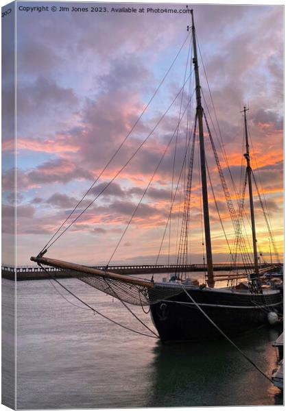 December Sunrise on the River Blyth (2) Canvas Print by Jim Jones