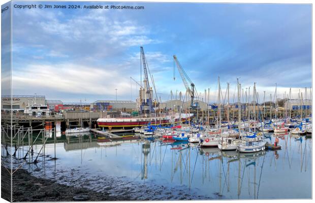 The Marina at South Harbour, Blyth, Northumberland Canvas Print by Jim Jones