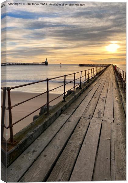 January sunrise at the mouth of the River Blyth -  Canvas Print by Jim Jones