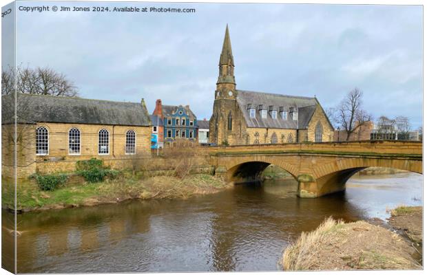 The River Wansbeck at Morpeth in Northumberland - (2) Canvas Print by Jim Jones