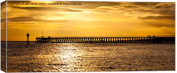 December sunrise over the Old Wooden Pier - Panora Canvas Print by Jim Jones