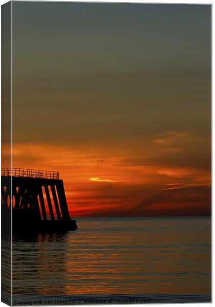 Golden Sunrise over Northumberland Coast Canvas Print by Jim Jones