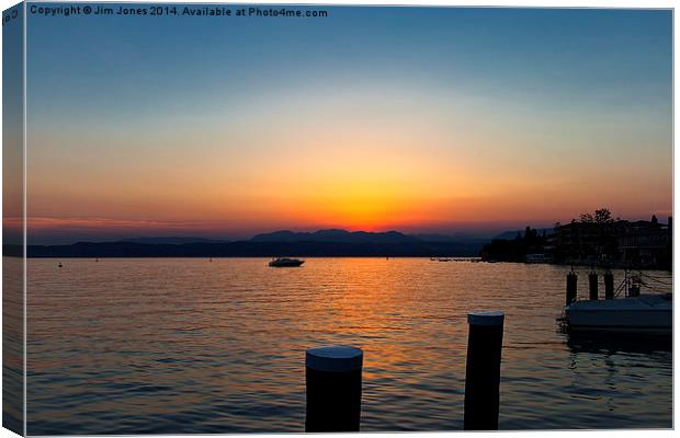 Sunset on Lake Garda Canvas Print by Jim Jones