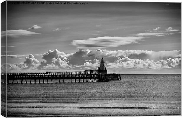  The Piers at Blyth in Northumberland Canvas Print by Jim Jones