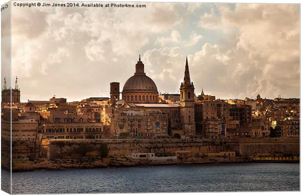  Valletta in morning sunshine Canvas Print by Jim Jones