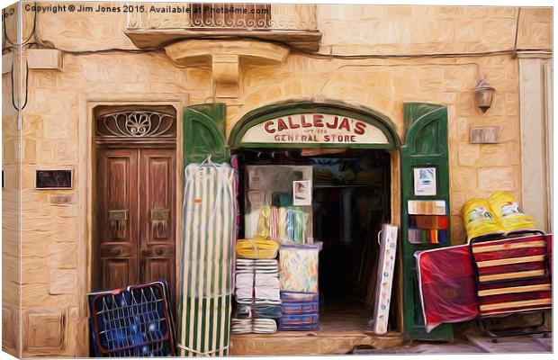  Valletta General Store Canvas Print by Jim Jones