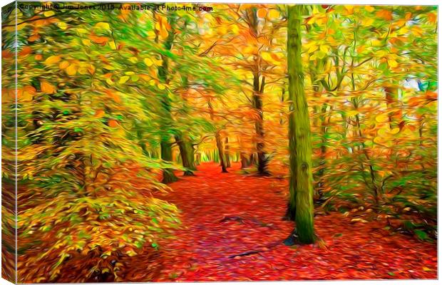  Autumn Woodland with swirly lines filter Canvas Print by Jim Jones