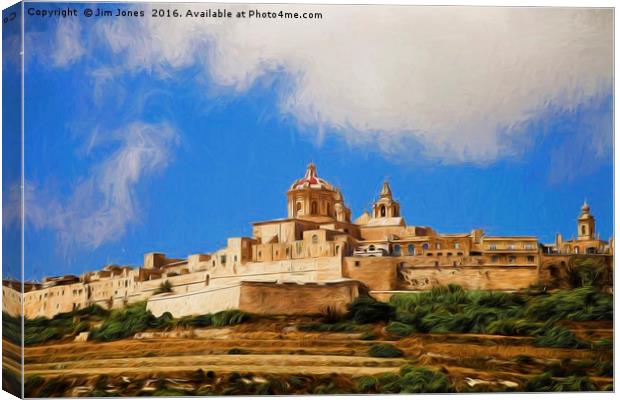 Mdina The Silent City with artistic filter Canvas Print by Jim Jones