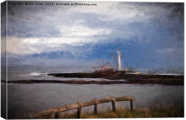 St Mary's Island in the style of Turner Canvas Print by Jim Jones