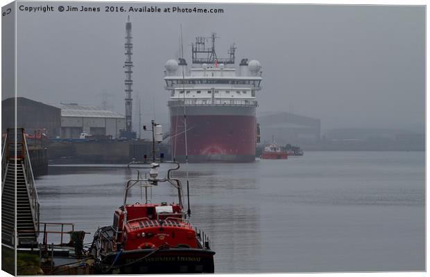 Foggy River Blyth Canvas Print by Jim Jones