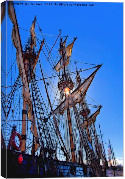 Artistic masts and rigging Canvas Print by Jim Jones