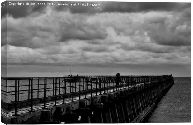The Old Wooden Pier Canvas Print by Jim Jones