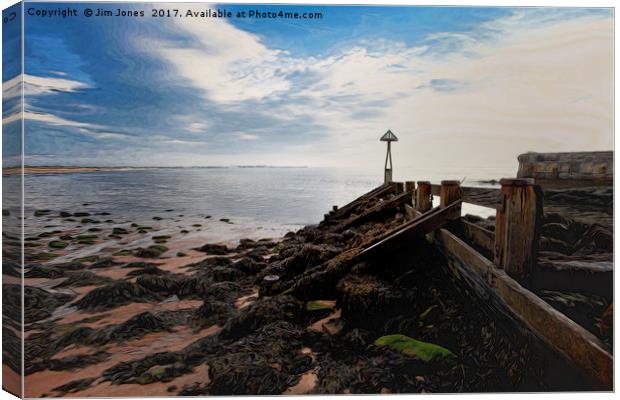 Artistic Weathered Groyne Canvas Print by Jim Jones