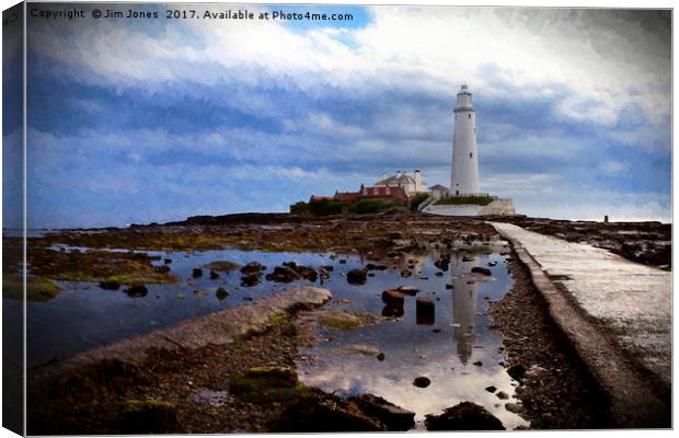 St Mary's Island in the style of Rembrandt Canvas Print by Jim Jones