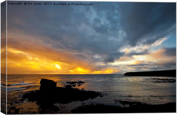 Sunrise at Collywell Bay Canvas Print by Jim Jones