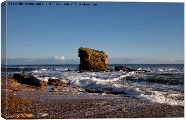 Rough Sea around Charlie's Garden 3 Canvas Print by Jim Jones