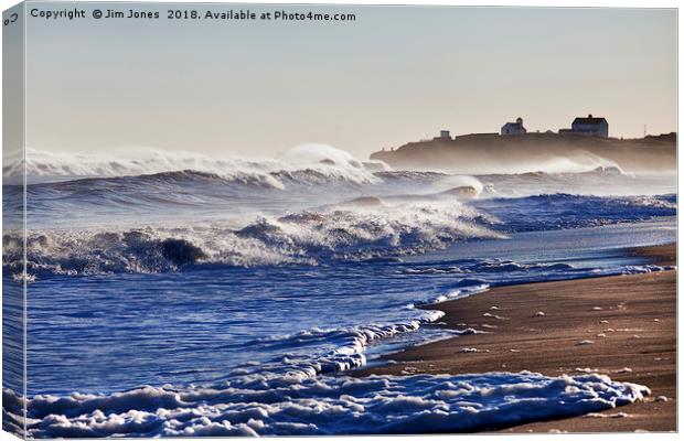 Waves rolling in from the sea Canvas Print by Jim Jones