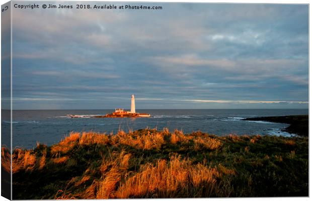 The last of the day's sunshine. Canvas Print by Jim Jones