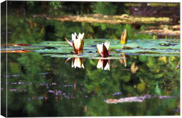 Artistic Waterlilies in the style of Monet Canvas Print by Jim Jones