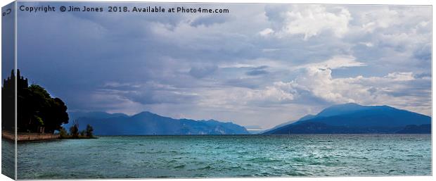 Lake Garda morning panorama Canvas Print by Jim Jones