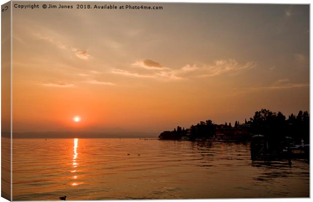 End of the day at Sirmione Canvas Print by Jim Jones