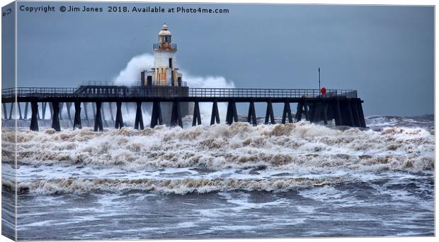 Stormy weather at the river mouth Canvas Print by Jim Jones