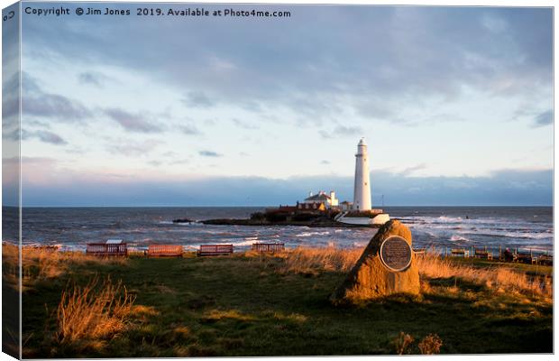 Cragg Point, St Mary's Island Canvas Print by Jim Jones