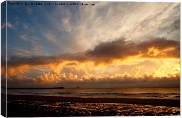 Autumn Sunrise over the North Sea Canvas Print by Jim Jones