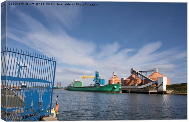 The Port of Blyth at work Canvas Print by Jim Jones