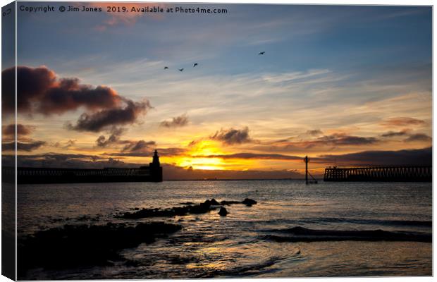 Daybreak in Northumberland Canvas Print by Jim Jones