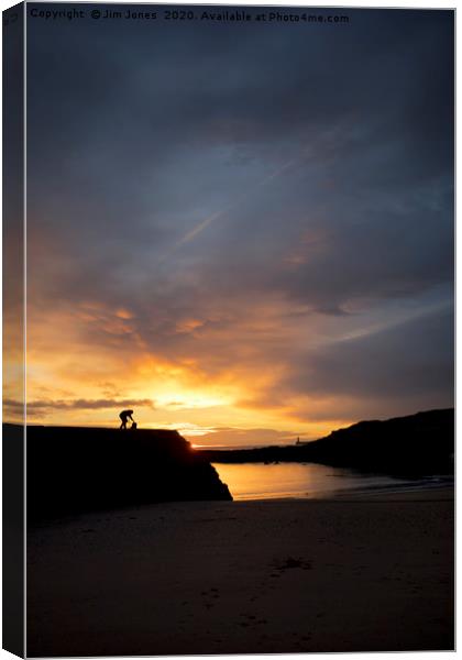 Sunrise at Cullercoats Bay Canvas Print by Jim Jones