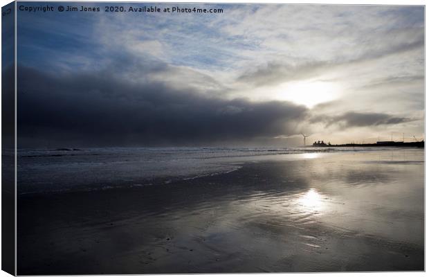 January daybreak on the Northumberland coast. Canvas Print by Jim Jones