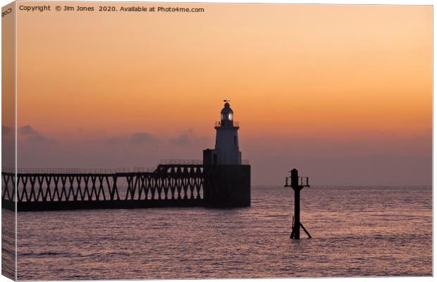 First Dawn of 2020 at the end of the Pier Canvas Print by Jim Jones