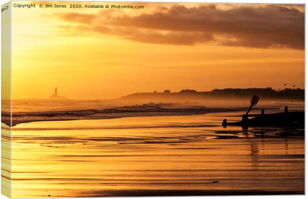 Golden Sunrise over the North Sea Canvas Print by Jim Jones