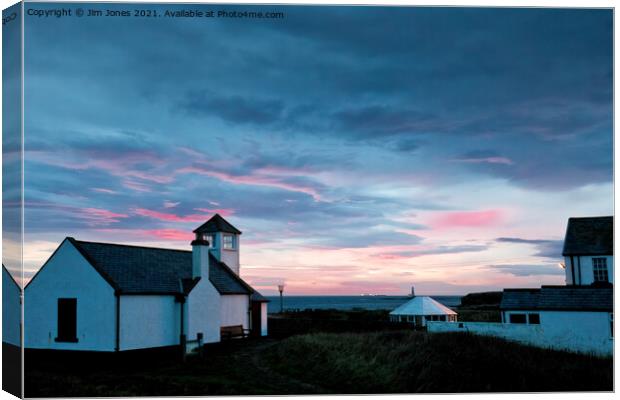 Waiting for the sun to rise at Seaton Sluice Canvas Print by Jim Jones