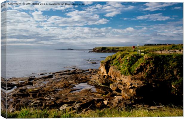 Looking south from Rocky Island, Seaton Sluice Canvas Print by Jim Jones