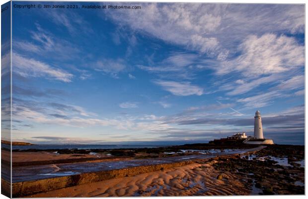 October sunshine at St Mary's Island Canvas Print by Jim Jones