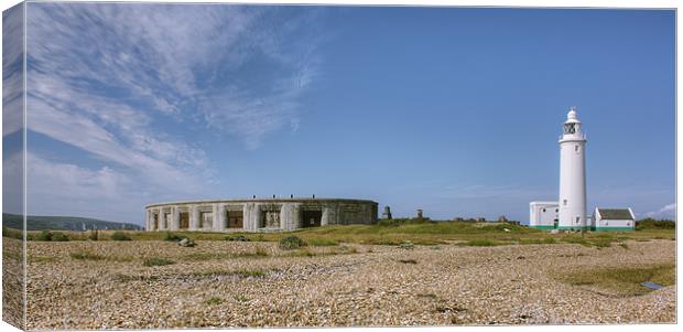 Hurst Spit Lighthouse and Hurst Castle Canvas Print by Ian Jones