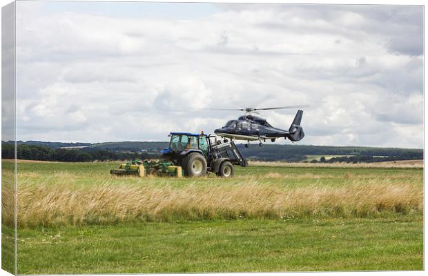 Special services Helicopter meets Tractor Canvas Print by Ian Jones