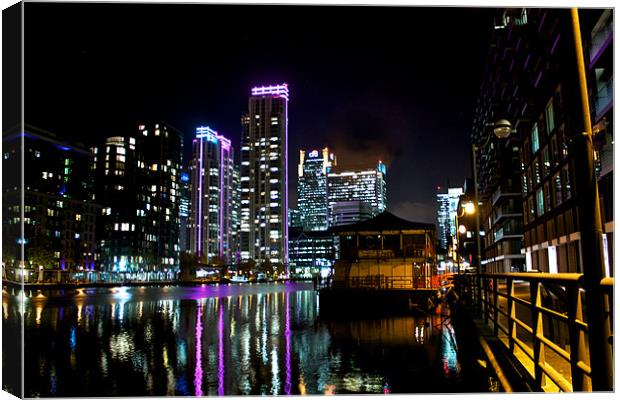 South Quay by Night Canvas Print by John Wilmshurst