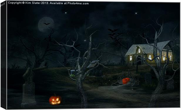 The Haunted Graveyard Canvas Print by Kim Slater
