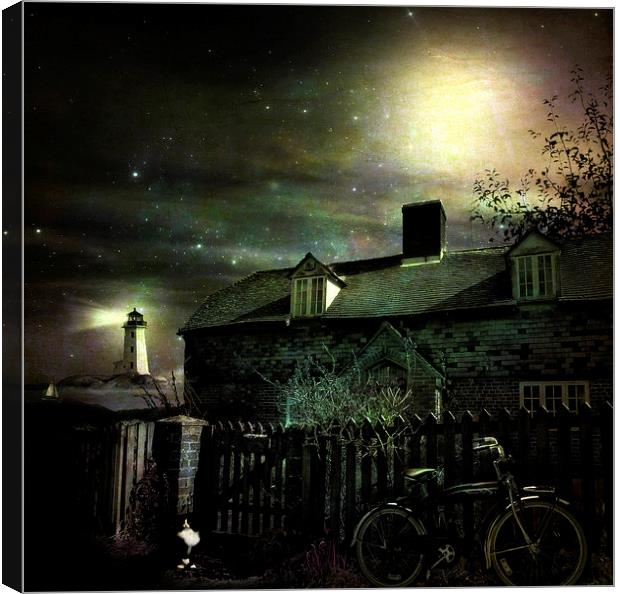  Moonlight Cottage Canvas Print by Kim Slater