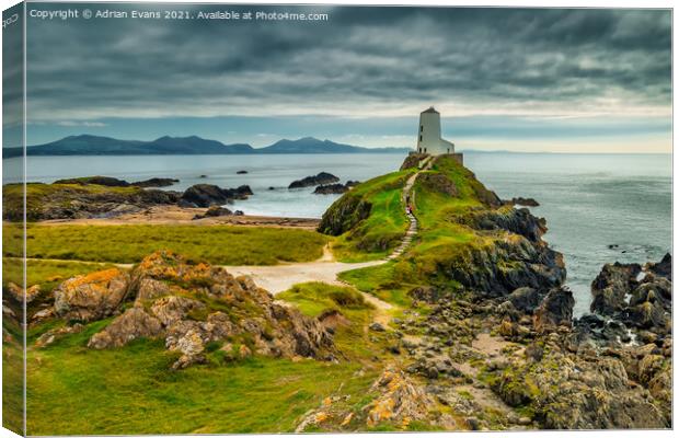 Twr Mawr lighthouse Anglesey Canvas Print by Adrian Evans