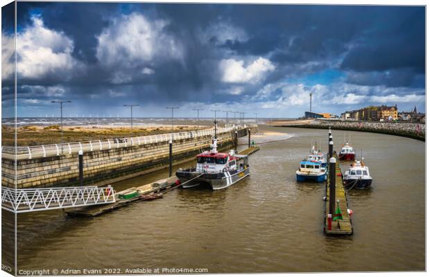 Rhyl Harbour  Canvas Print by Adrian Evans