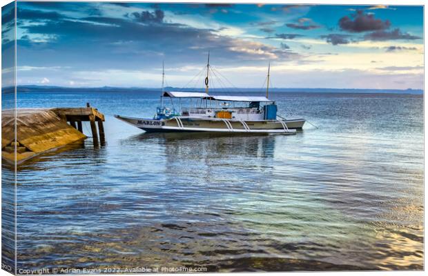 Philippine Tour Boat  Canvas Print by Adrian Evans