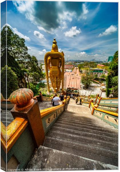 Batu Caves and the iconic Murugan Statue Malaysia Canvas Print by Adrian Evans