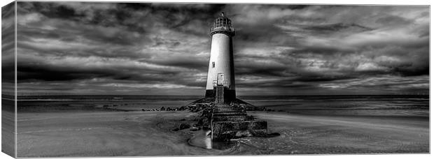 Lighthouse at Talacre Canvas Print by Adrian Evans