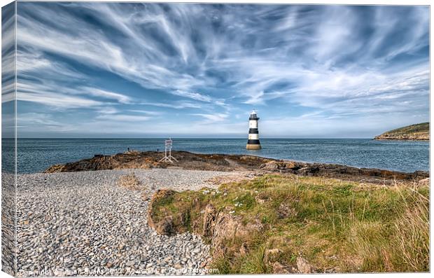 Penmon Point Lighthouse Anglesey Canvas Print by Adrian Evans