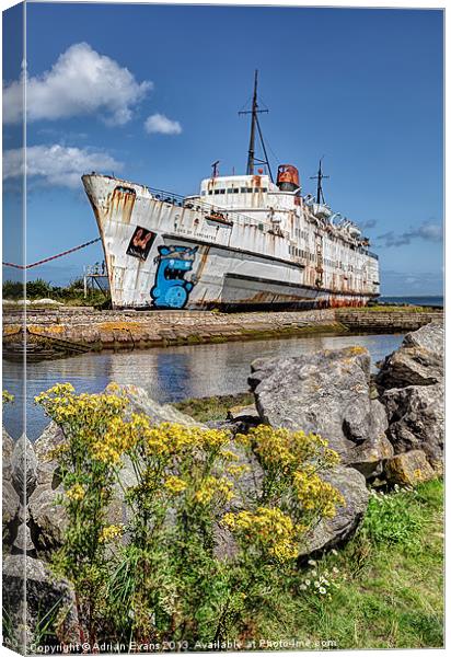 Rusty Ship Canvas Print by Adrian Evans