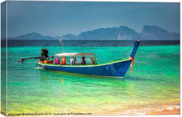 Tourist Longboat Canvas Print by Adrian Evans